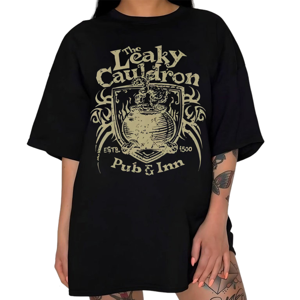 The Leaky Cauldron Pub And Inn Shirt Wizard Shop Book Reading Magic Bookish Tee