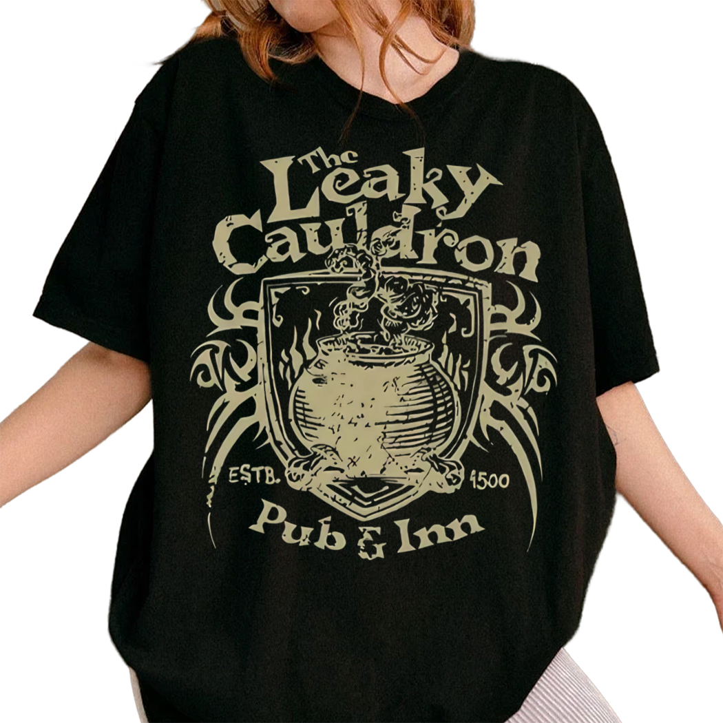 The Leaky Cauldron Pub And Inn Shirt Wizard Shop Book Reading Magic Bookish Tee