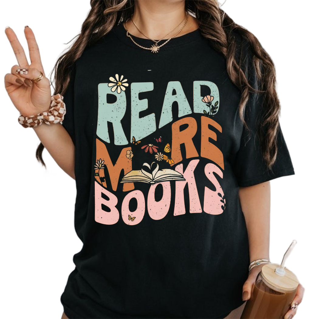 Read More Books Shirt, Book Shirt, Book Lover Tee,Book Nerd Tshirt, Librarian Gifts