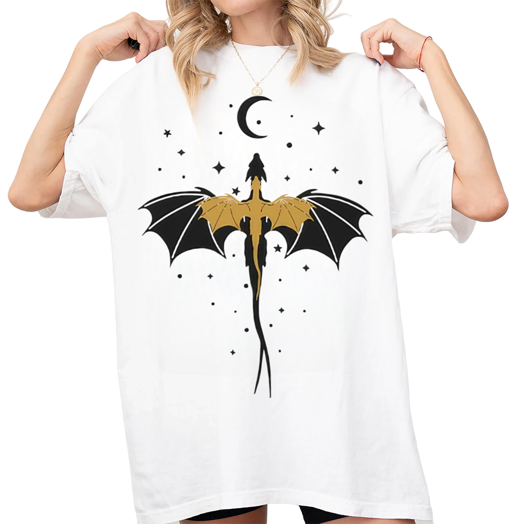 Black and Gold Starry Dragons Bookish Shirt