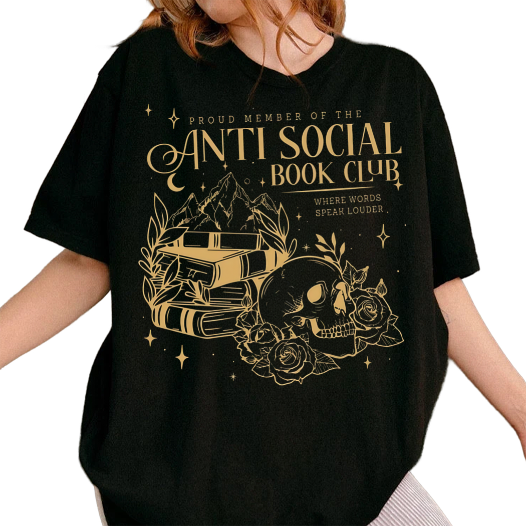 Anti Social Book Club Shirt, Romance Reader, Bookish Gift, Book Lover Gift