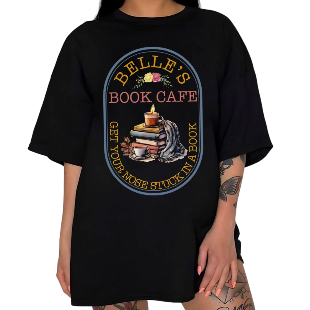 Belles Book Cafe Shirt, Belle Book Shop T-shirt, Disney Princess Belle, Beauty and the Beast Tee, Nerd Tee, Book Lover Gift