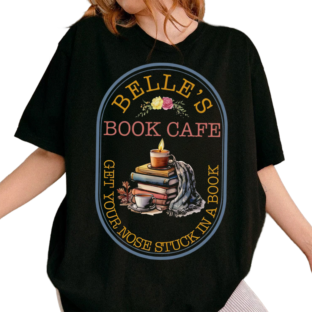 Belles Book Cafe Shirt, Belle Book Shop T-shirt, Disney Princess Belle, Beauty and the Beast Tee, Nerd Tee, Book Lover Gift