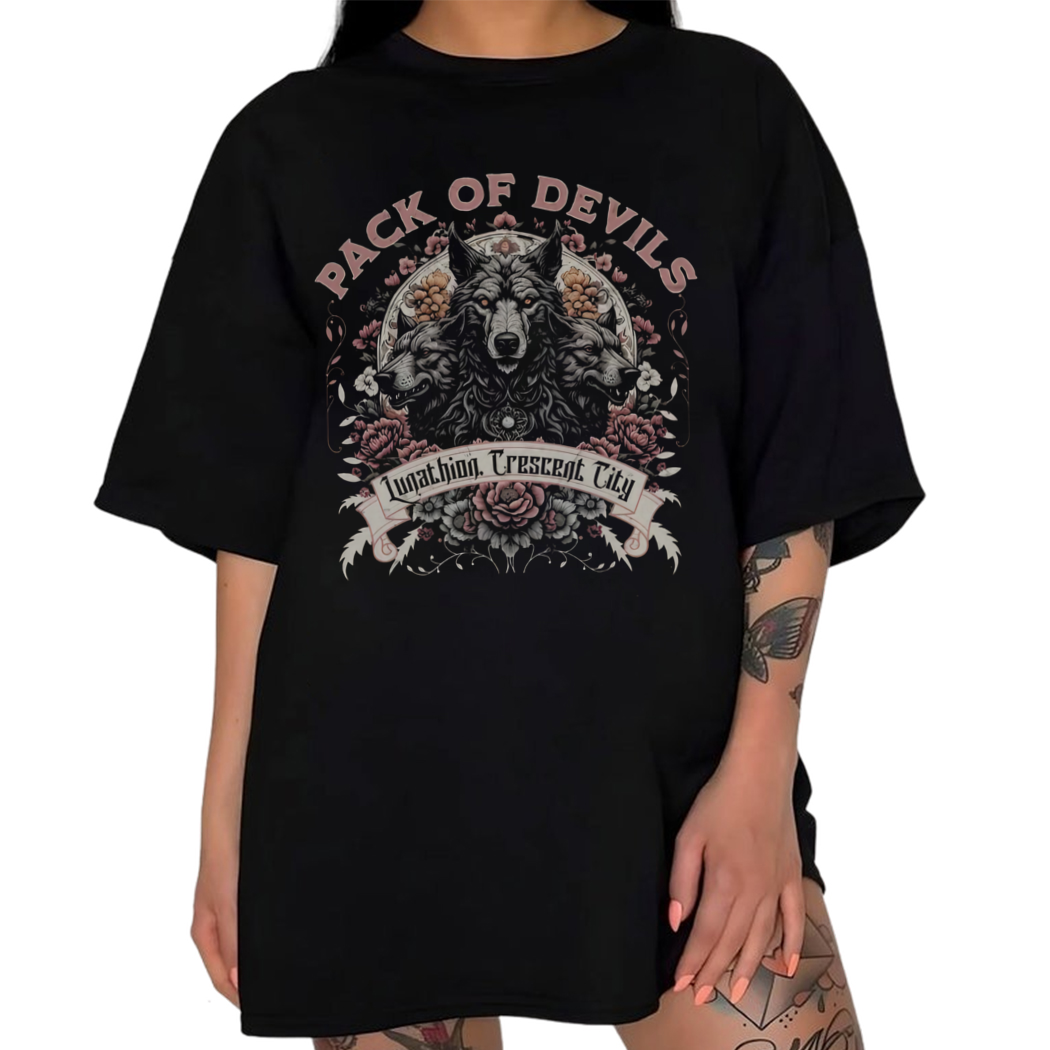 Crescent City Shirt, Pack of Devils Wolf Shirt, Booktok Merch, Bryce Danika Ruhn, SJMverse