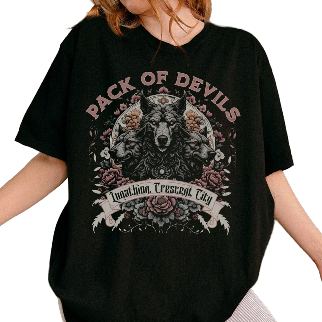 Crescent City Shirt, Pack of Devils Wolf Shirt, Booktok Merch, Bryce Danika Ruhn, SJMverse