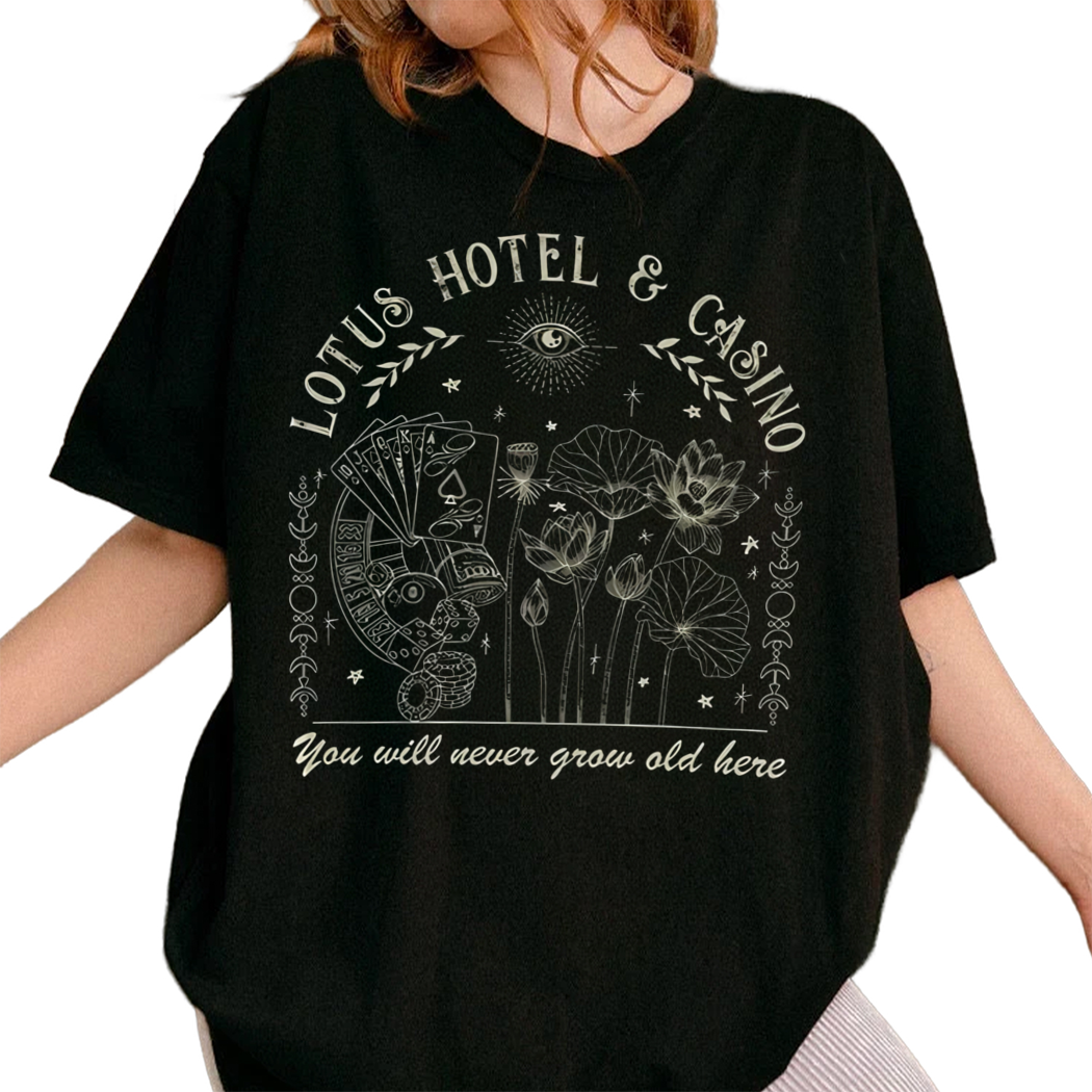 Percy Jackson Shirt Lotus Hotel And Casino Camp Half-Blood Bookish Gift, Sarah J Maas, Acotar Merch Tshirt