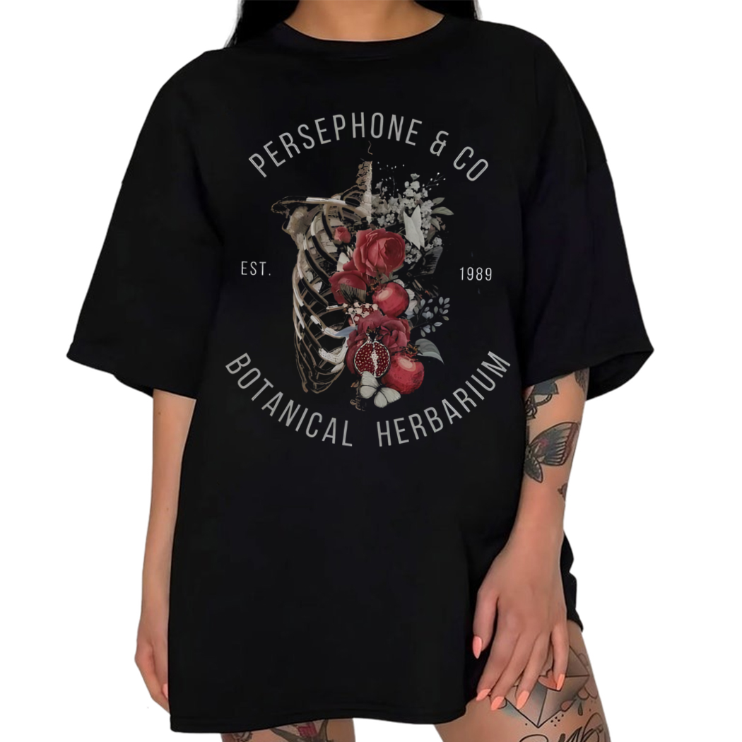 Persephone Greek Mythology Pomegranate Shirt, Dark Academia Hades Booktok Light Academia Dark Cottagecore Greek Bookish Poet Shirt