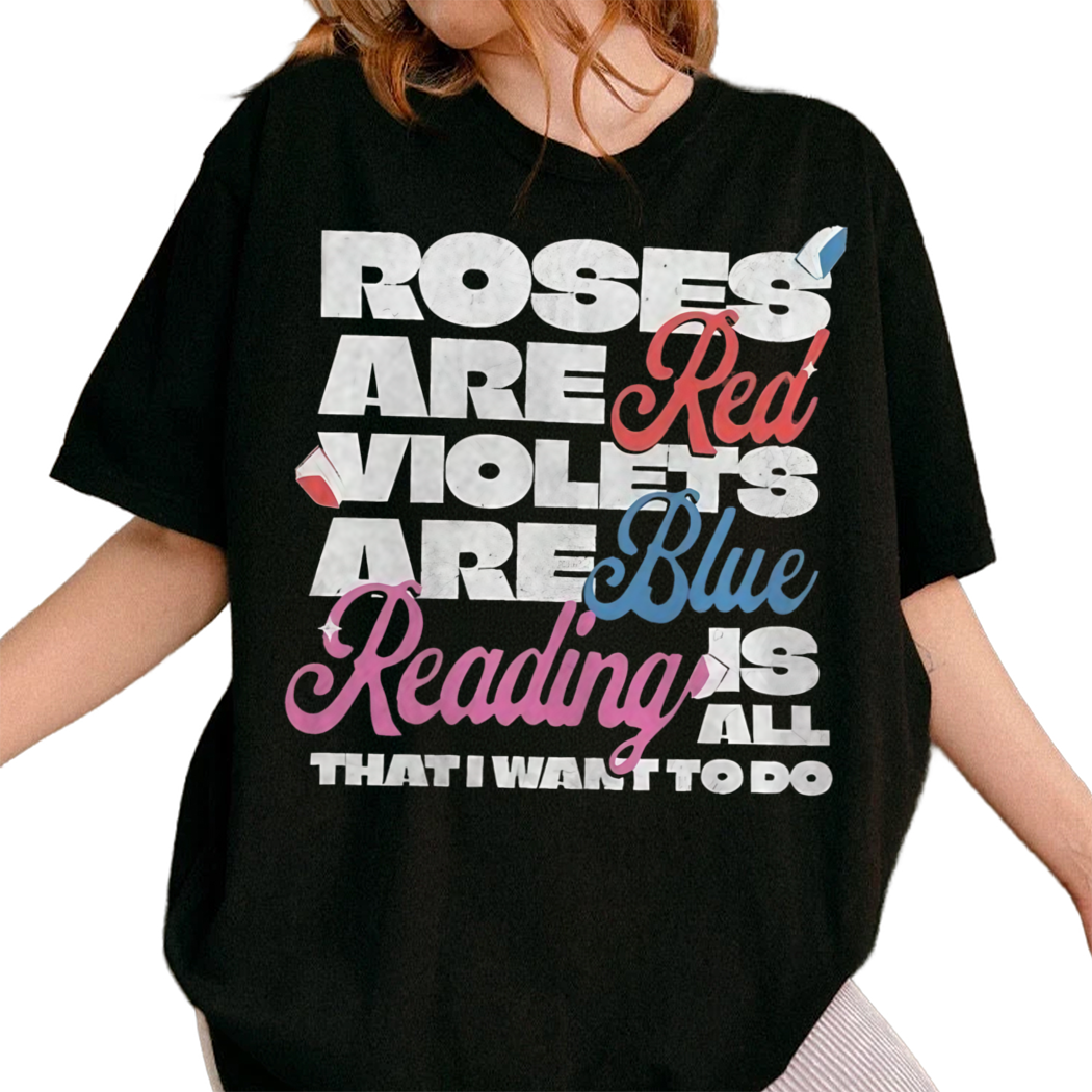 Red Blue Reading Unique Bookish Shirt Collection , Funny Rhymes, Dark Romance, Book Shirt