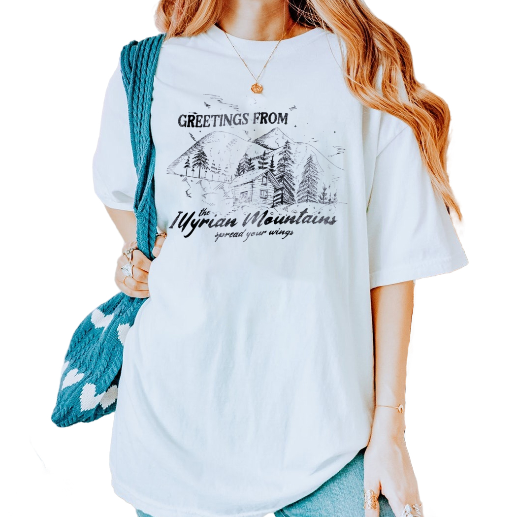 ACOTAR Comfort Colors Shirt , Illyrian Mountains Cabin, Velaris Night Court, Rhysand Feyre Licensed SJM Universe Merch Bookish Shirt Gift