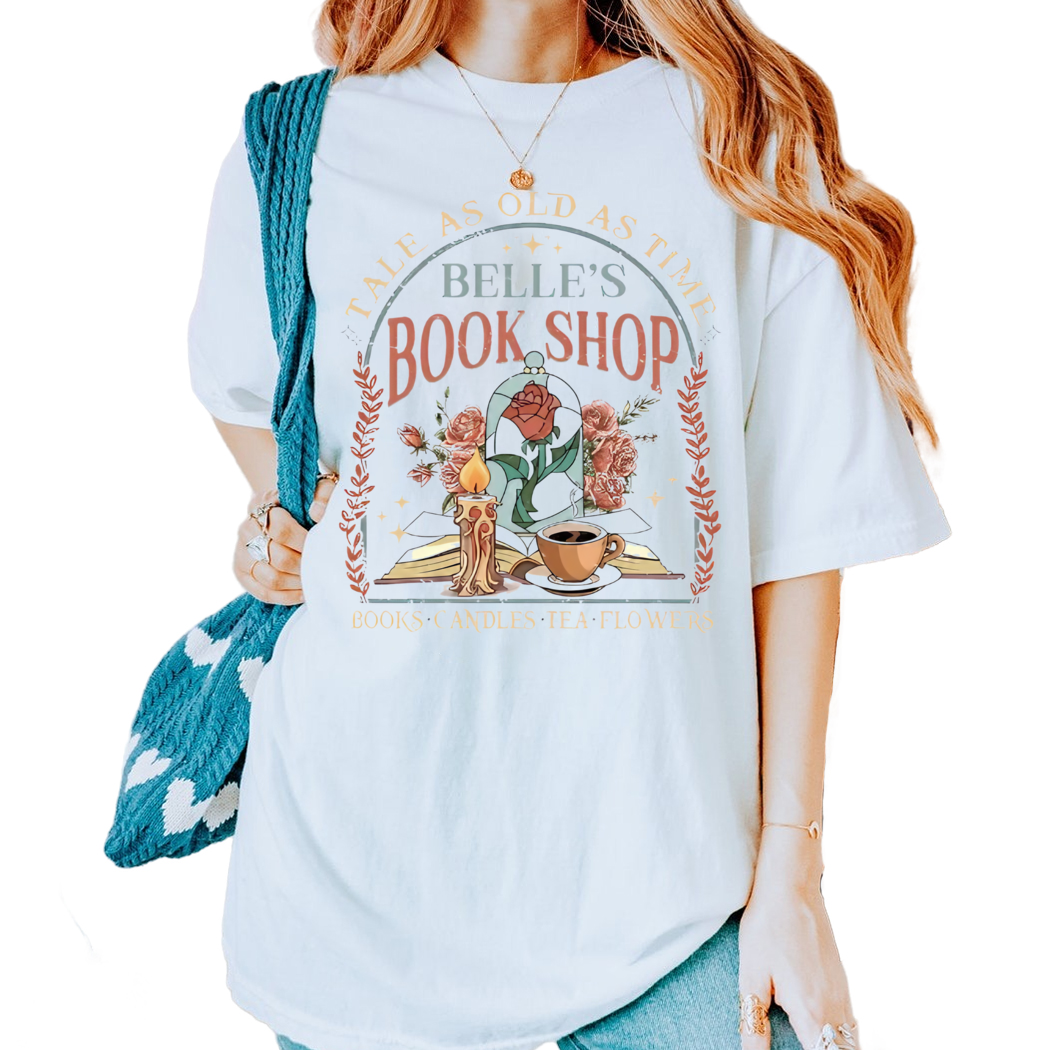 Belles Book Shop Shirt,Tale As Old As Time Tee,Disney Belle Shirt,Beauty Shirt,Book Lover Shirt,Bookworm Shirt