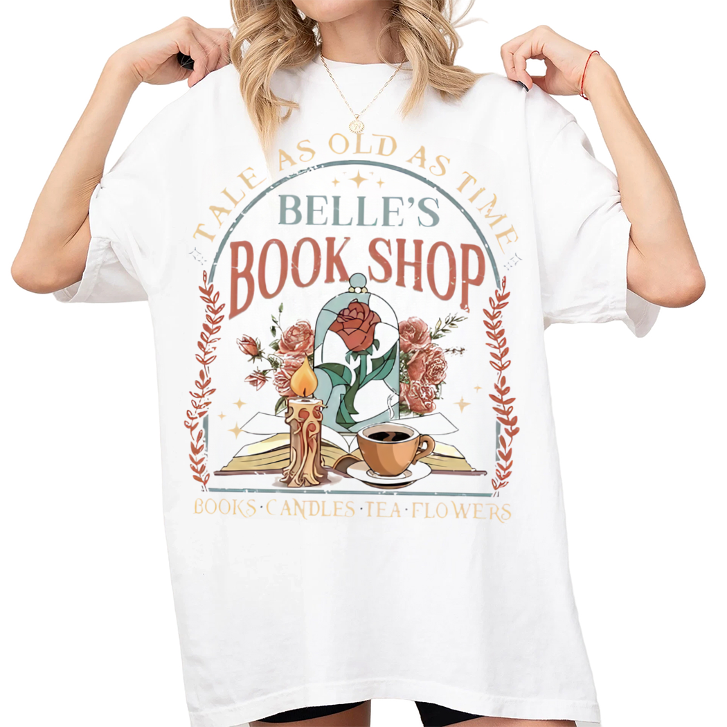 Belles Book Shop Shirt,Tale As Old As Time Tee,Disney Belle Shirt,Beauty Shirt,Book Lover Shirt,Bookworm Shirt