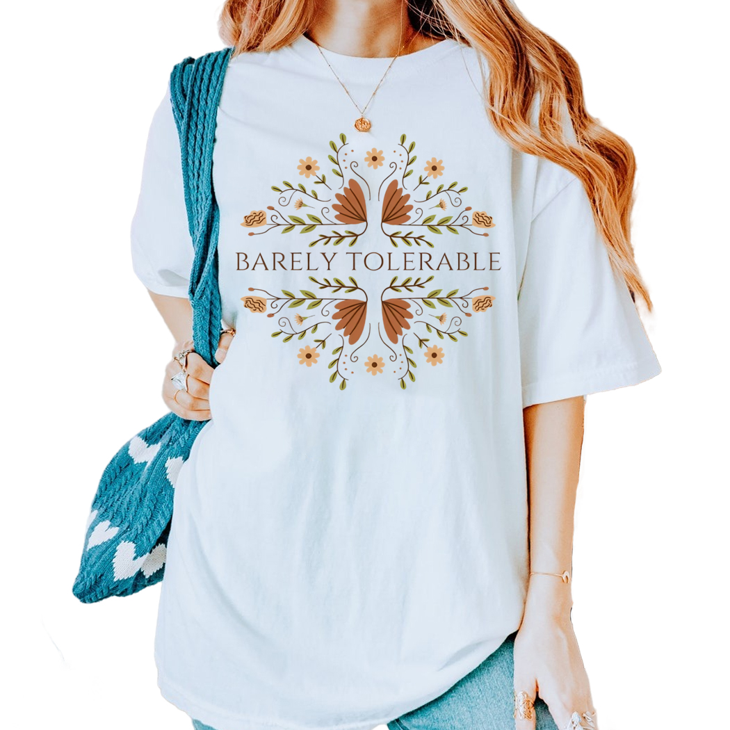 Jane Austen Shirt Featuring Barely Tolerable Mr Darcy Quote Bookish Shirt For Reader Gift For Book Lover Gift