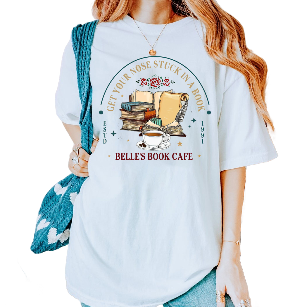 Vintage Retro Disney Belles Book Cafe Est 1991 Shirt, Beauty and the Beast Shirt, Walt Disney Disneyland Trip