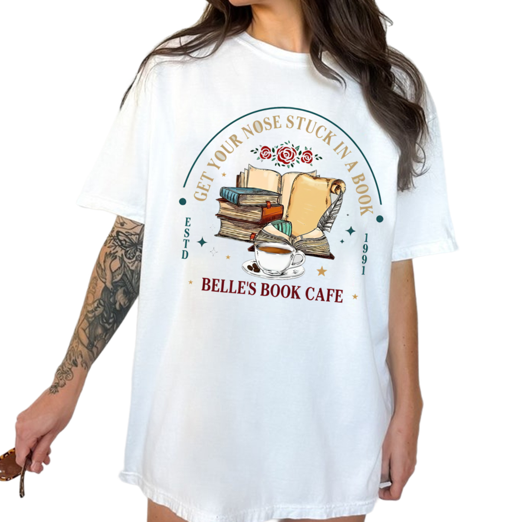 Vintage Retro Disney Belles Book Cafe Est 1991 Shirt, Beauty and the Beast Shirt, Walt Disney Disneyland Trip