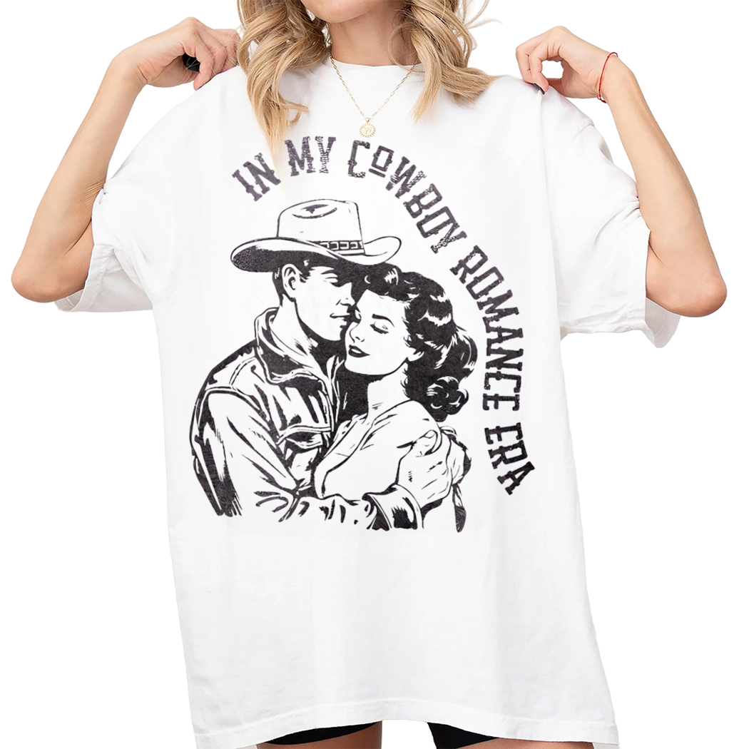 In My Cowboy Romance Era Shirt, Western Book Lover TShirt Collection Bookish Cowboy Romance Era Tee