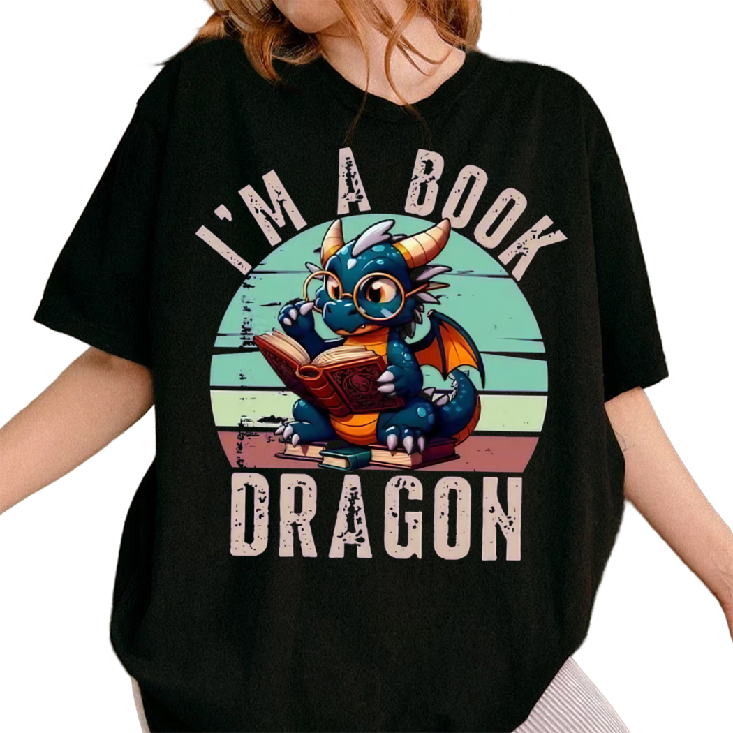 Book Dragon Reading Books Funny Book Reader Birthday Gift For Bookish Shirt