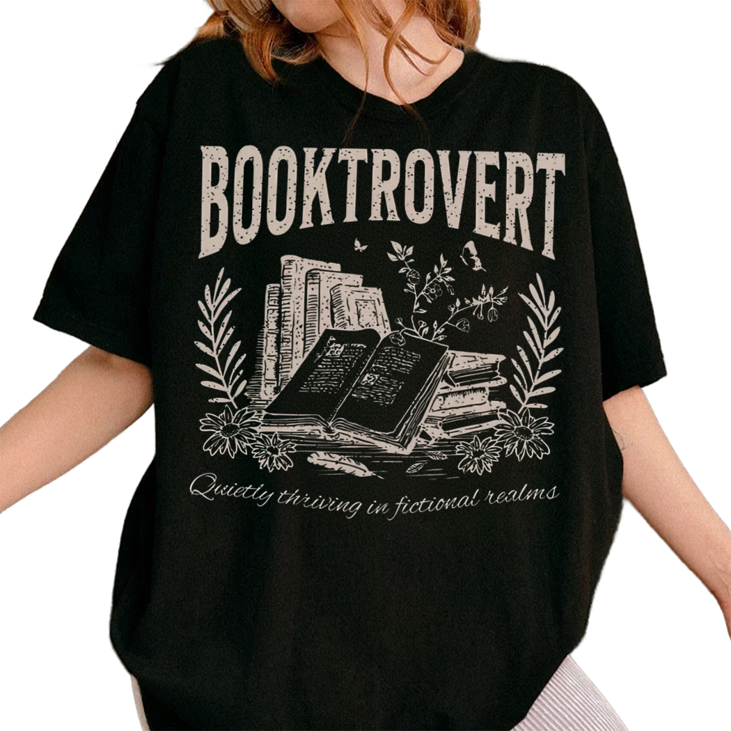 Booktrovert Shirt Bookish Shirt for Women Vintage Reading Gift,Rhysand fan Girl, Sarah J Maas