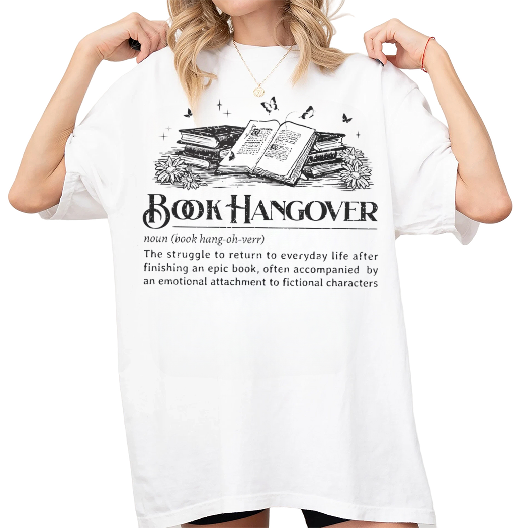 Book Hangover Definition Shirt for Book Lovers Vintage Reading Shirt Gift for Librarian Bookish Tee Book Merch for Readers