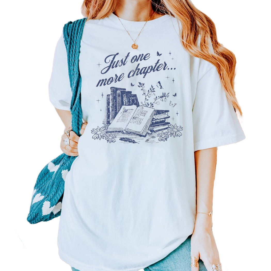 Book Lovers Gift Reading Just One More Chapter Shirt Book Club Gifts Librarian Shirt, Retro Reading Shirt