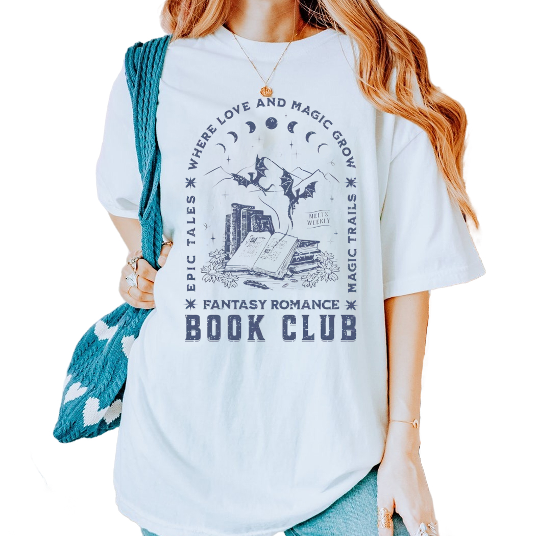 Fantasy Romance Book Club Shirt Vintage Bookish Shirt for Book Lovers Bookish Tee for Fantasy Readers for Bookworms