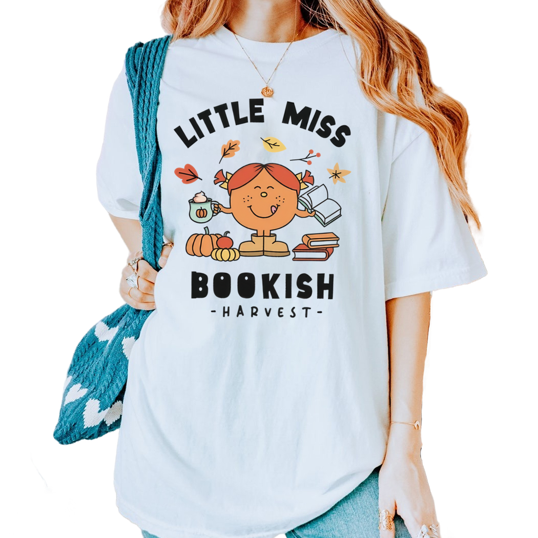 Little Miss Bookish Harvest Mug Fall Gift for Book Lover Pumpkin Spice Lover and Romance Reader, Retro Reading Shirt