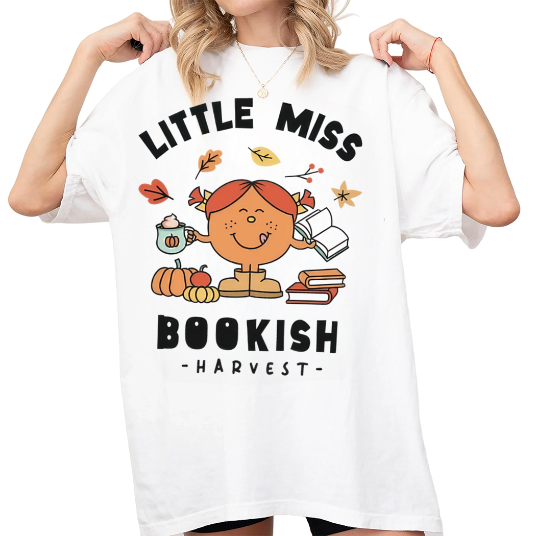 Little Miss Bookish Harvest Mug Fall Gift for Book Lover Pumpkin Spice Lover and Romance Reader, Retro Reading Shirt