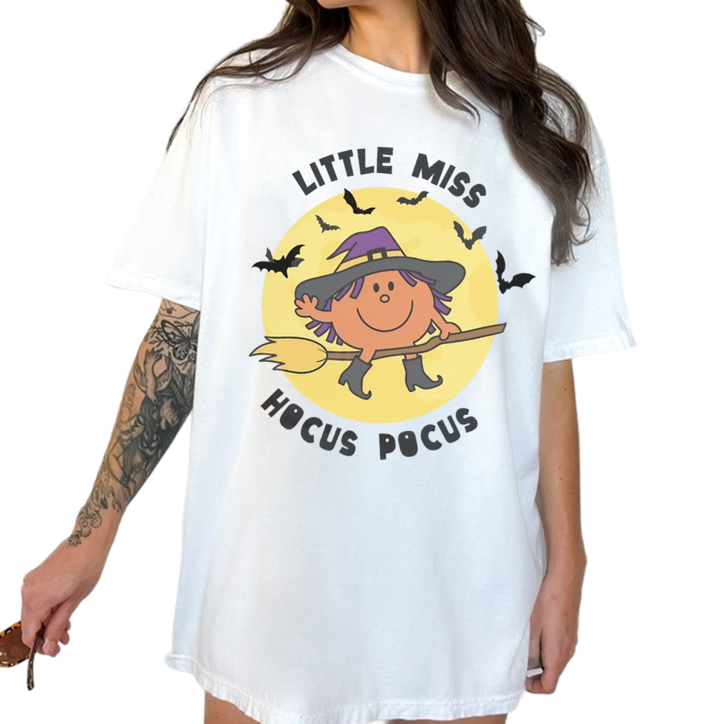 Little Miss Hocus Pocus Halloween Shirt, Funny Bookish , Romance Reader, Book Lover Tee