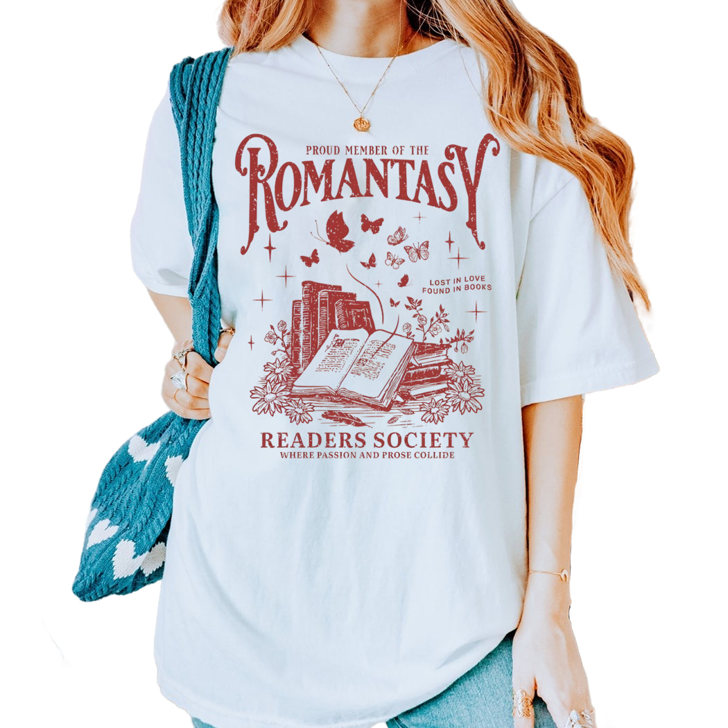 Romantasy Shirt for Romance Reader Merch Gift for Bibliophiles Vintage Bookish Gift for Her ,Acotar Merch Tshirt