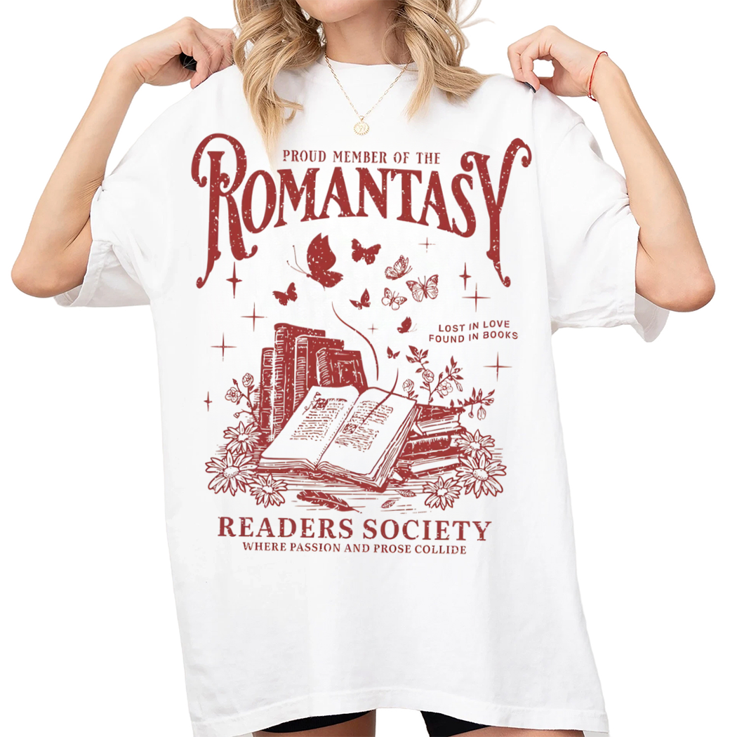 Romantasy Shirt for Romance Reader Merch Gift for Bibliophiles Vintage Bookish Gift for Her ,Acotar Merch Tshirt