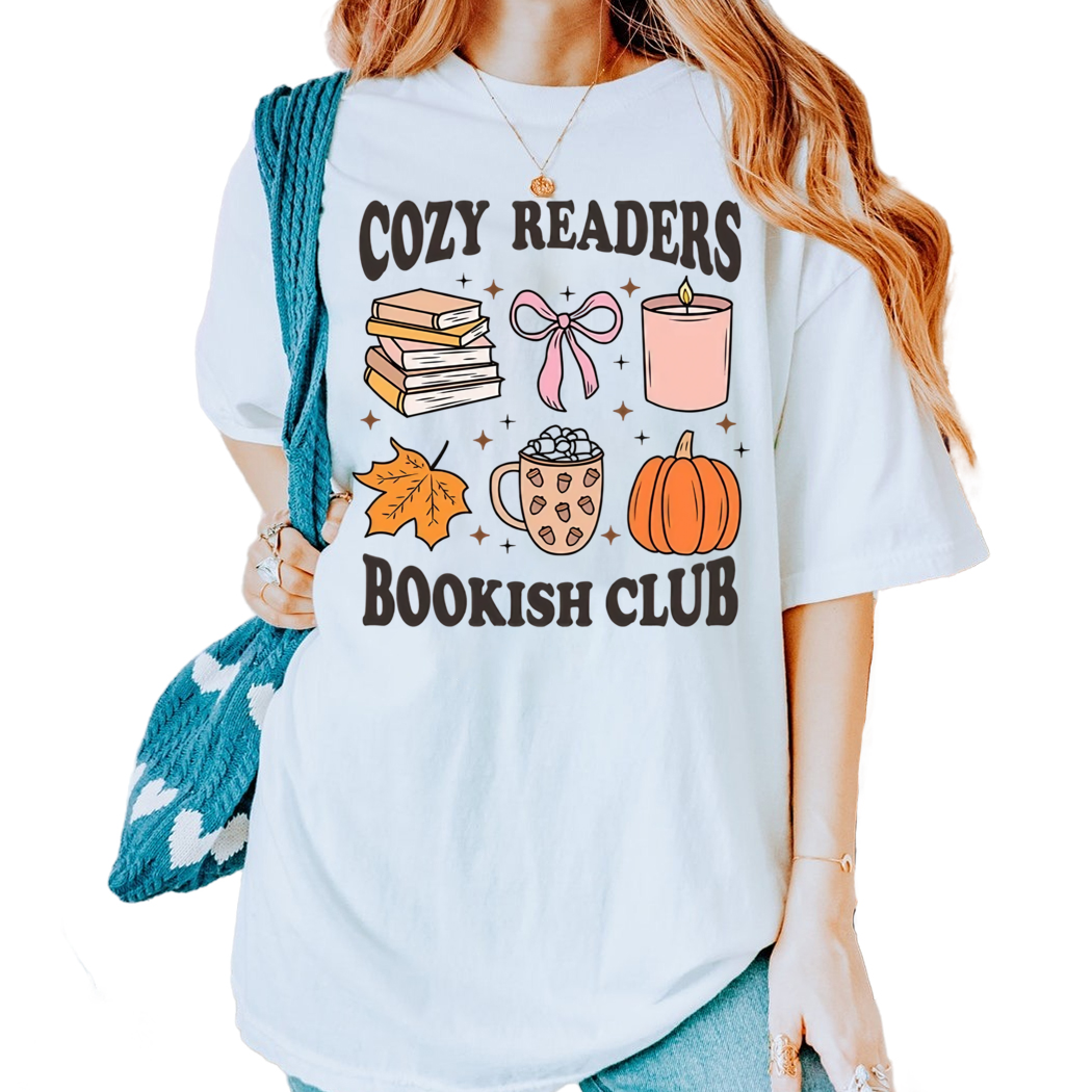 Cozy Readers Bookish Club Shirt, Fall Book Lover Shirt - Coquette Shirt