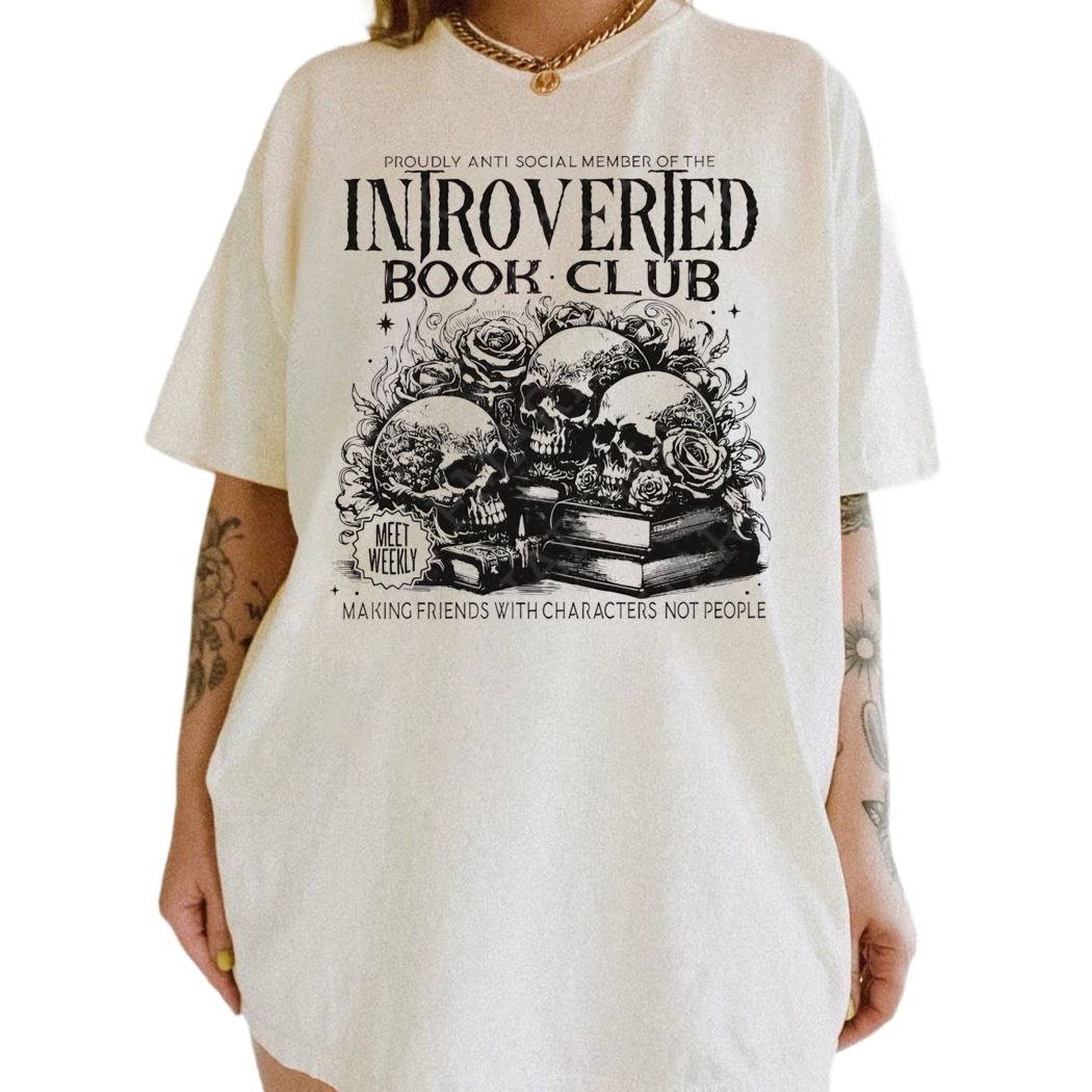 Introverted Book Lover Shirt, Antisocial Book Club Tee