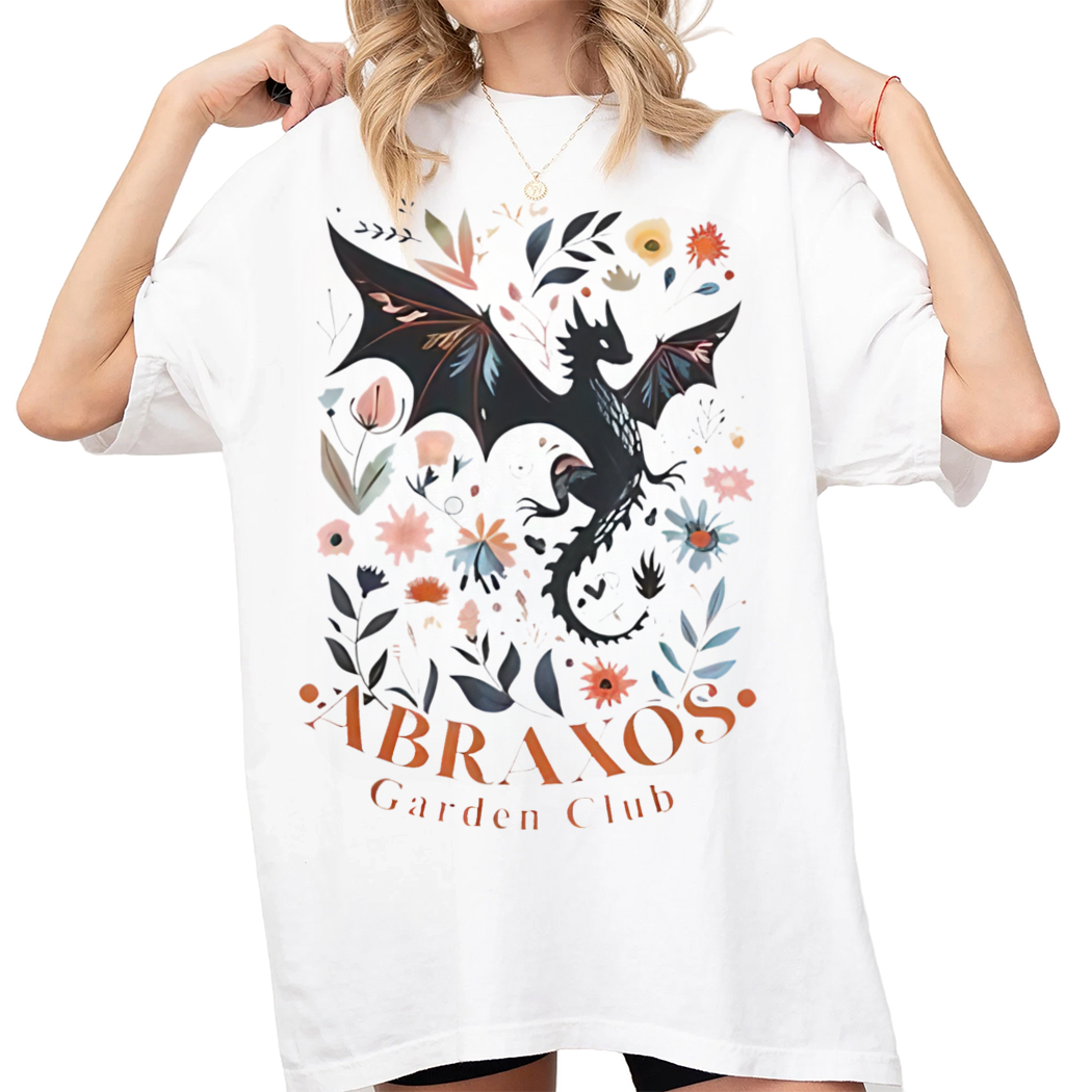 Abraxos Garden Club Shirt, Fantasy Dragon Bookish, Boho Wildflower