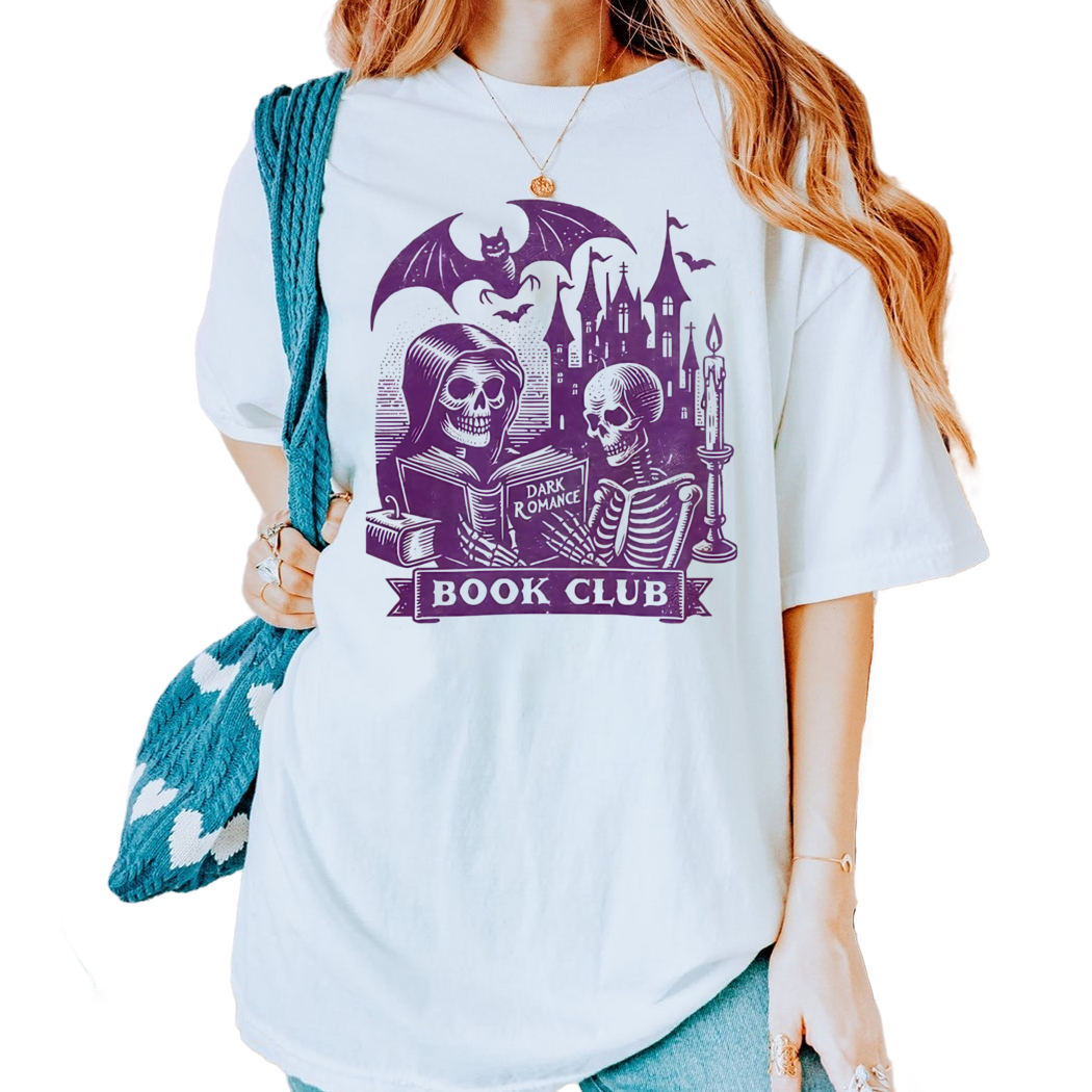 Dark Romance Book Club Graphic Shirt, Horror Book Shirt, Skeleton Shirt