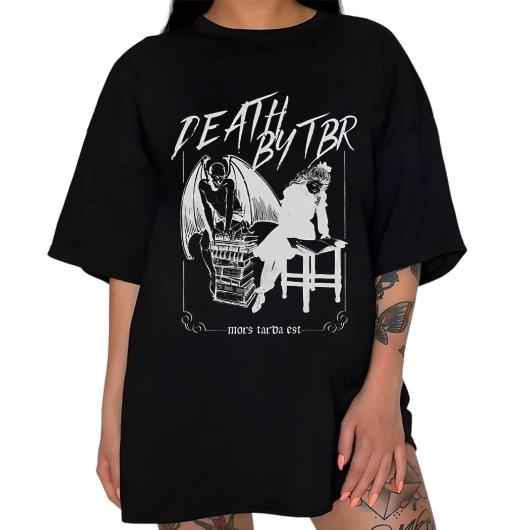 Death By TBR Booktok Bookish Shirt, Literary Shirt, Mall Goth Shirt