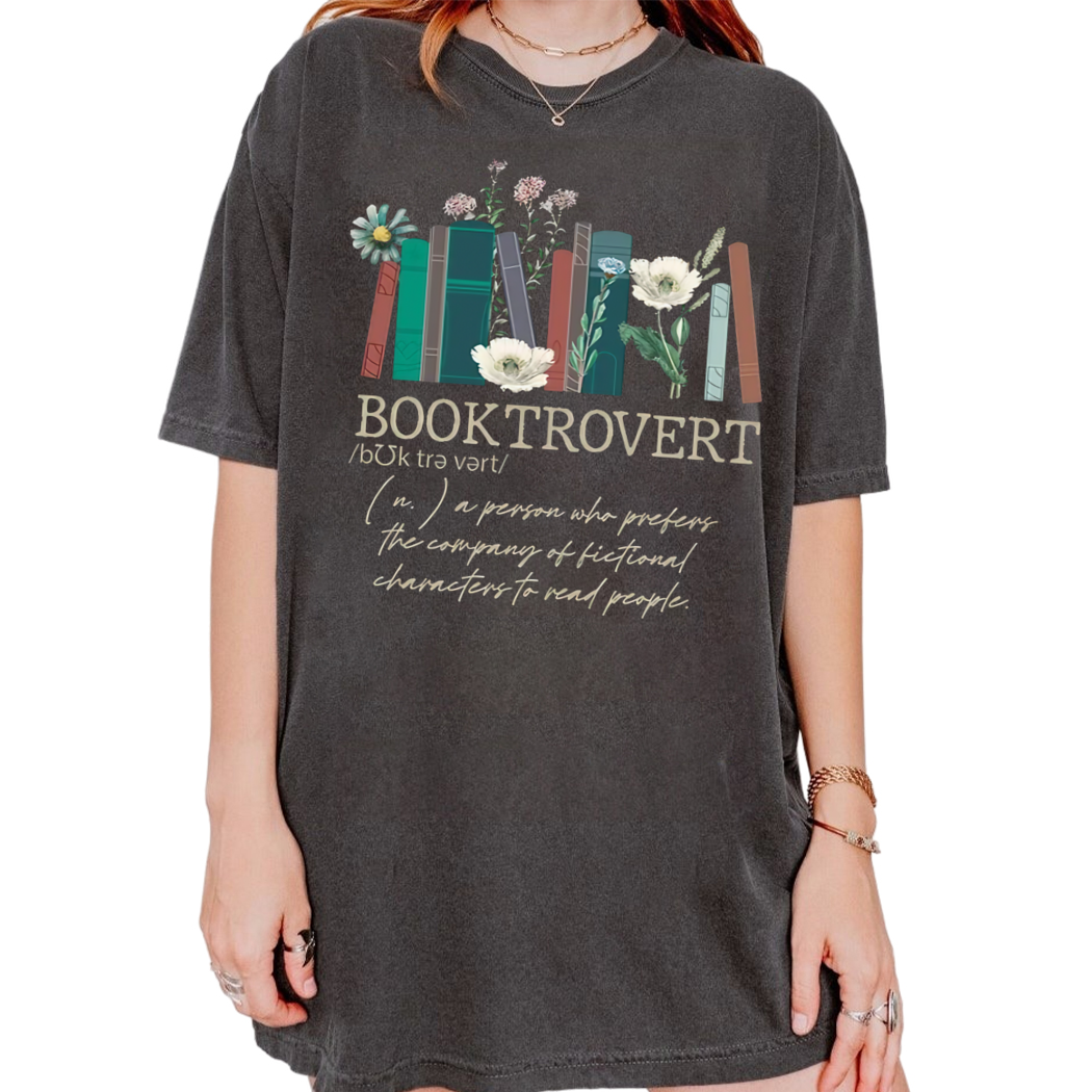 Booktrovert Shirt, Floral Book Lovers Gifts, Gifts For Book Lovers Women