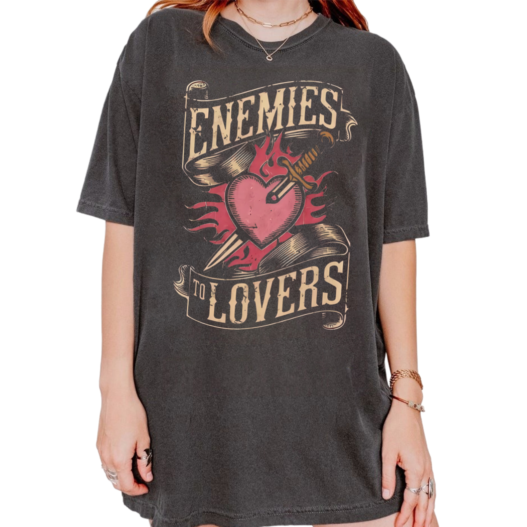 Enemies to Lovers Graphic Tee, Dark Academia Shirt, Dark Romance Bookish shirt