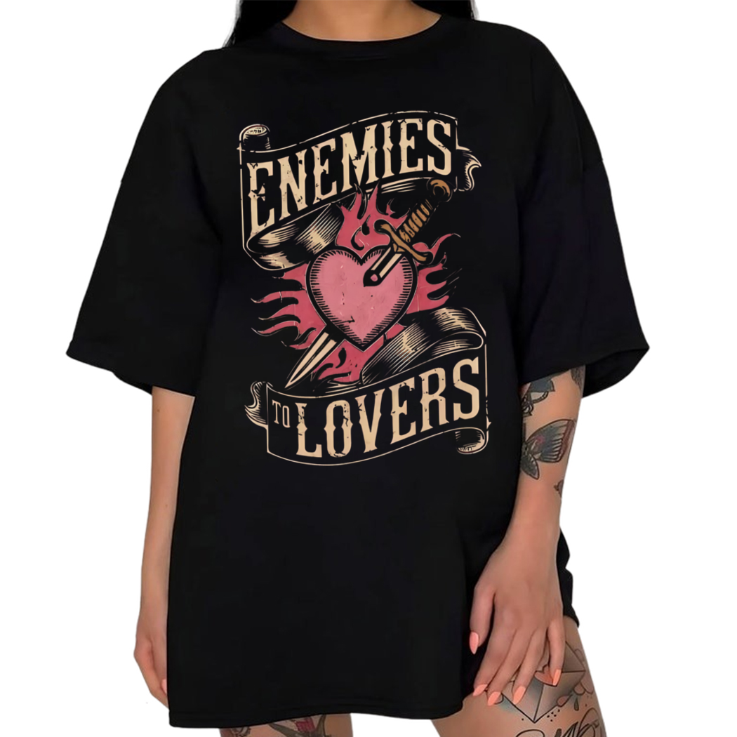 Enemies to Lovers Graphic Tee, Dark Academia Shirt, Dark Romance Bookish shirt