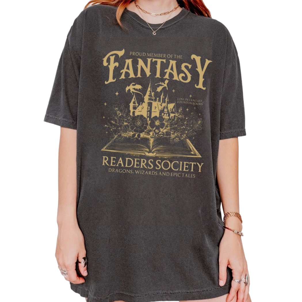 Fantasy Readers Society Shirt, Bookish Shirt for Romance, Readers Vintage, Reading Shirt for Women