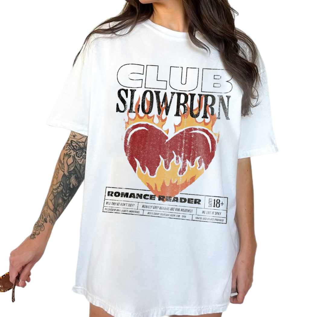 Slow Burn Book Club Shirt, Romance Book Girlie Morally Grey, Romance Reader Book Club T-Shirt