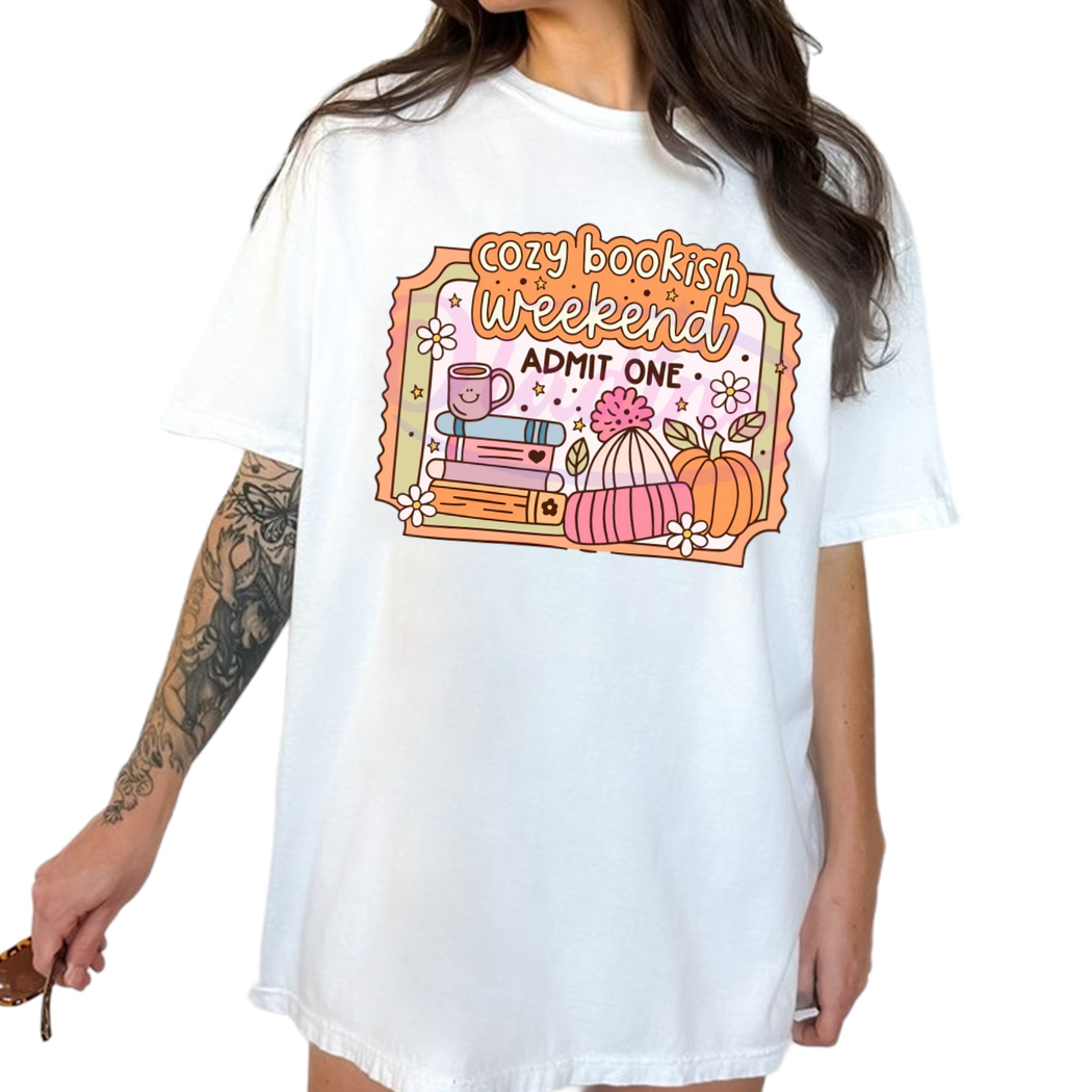 Retro Groovy Cozy Bookish Weekend Shirt