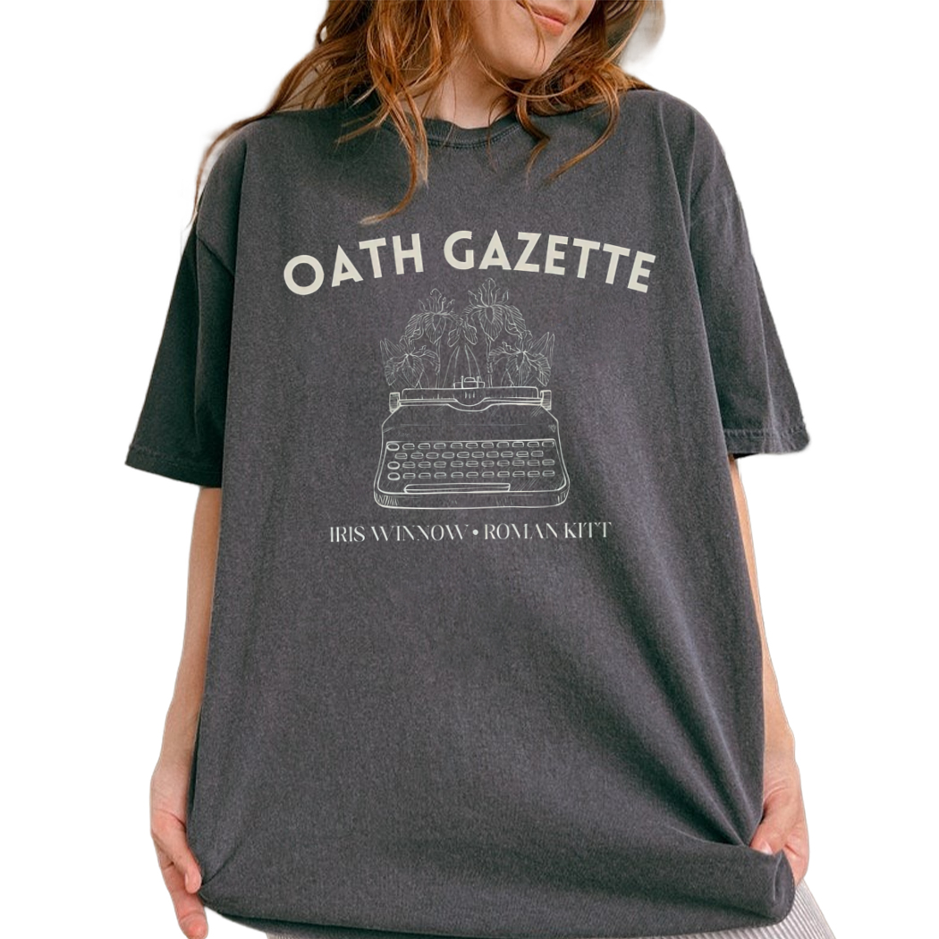 Oath Gazette Shirt, Divine Rivals T-Shirt, Iris Winnow, Roman Kitt