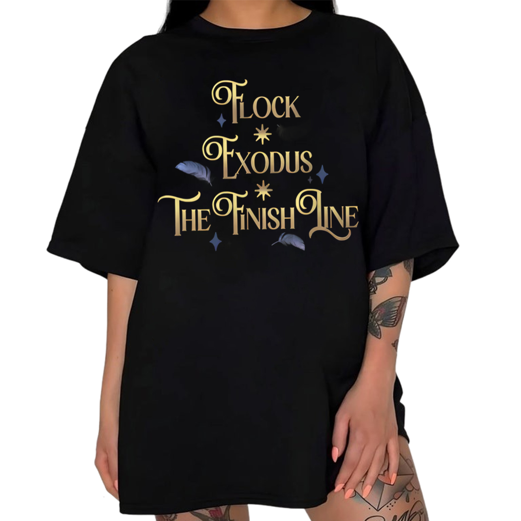 We Love Rainy Days Shirt, Flock Exodus The Finish Line Shirt, Romance Books