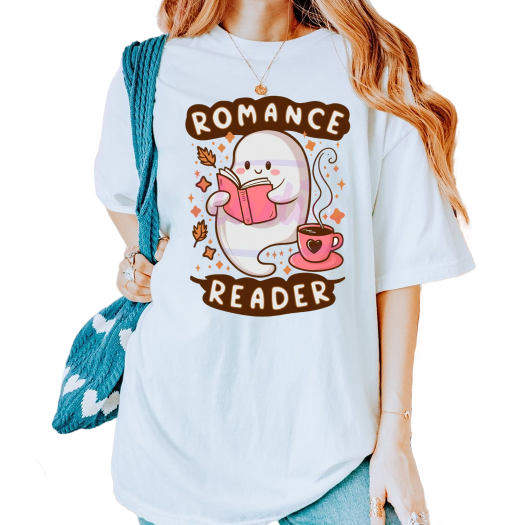 Romance Reader Cute Bookish Ghost Shirt