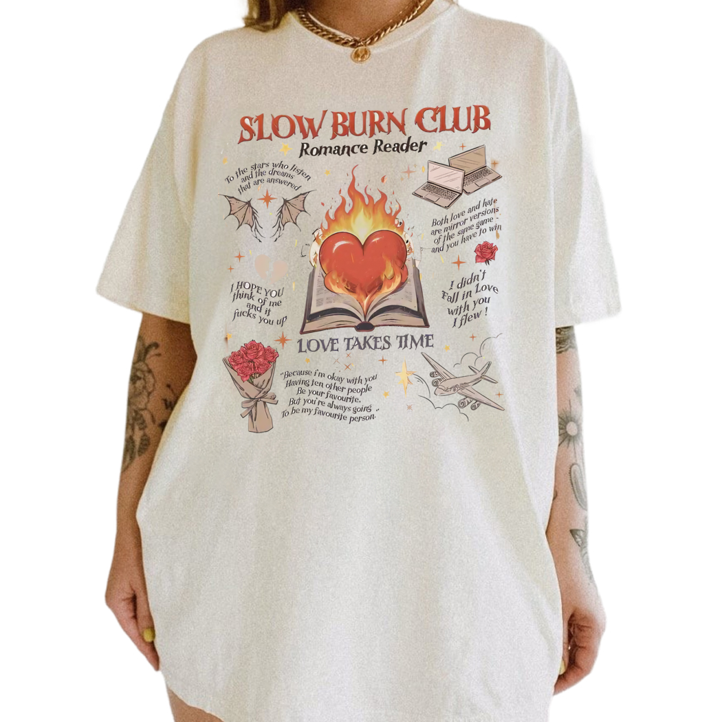 Slow Burn Book Club Shirt, Romance Reader Book Club Shirt, Bookish Gift