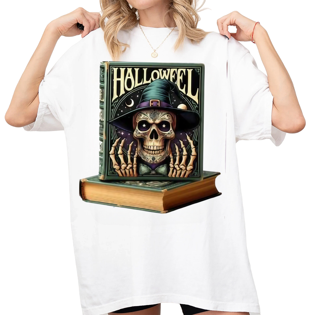 Spooky Spell Books Skull Halloween Shirt, Fall Shirt, Halloween Shirt