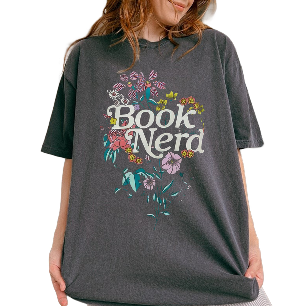 Book Nerd Floral Shirt Book Lover Gift