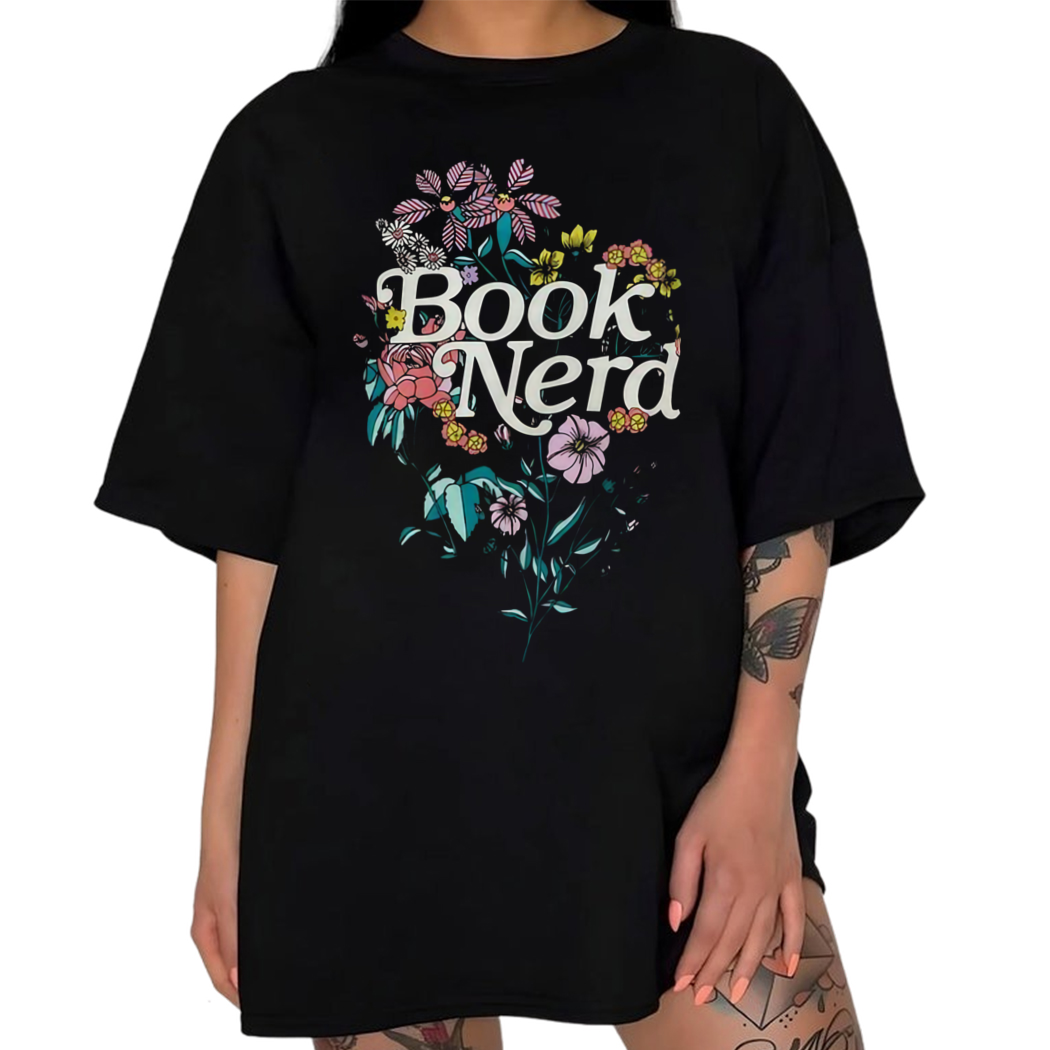 Book Nerd Floral Shirt Book Lover Gift