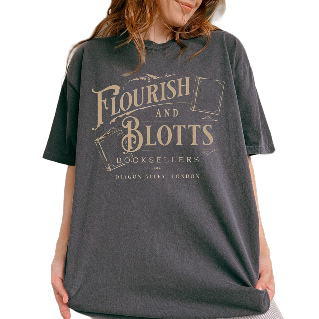 Flourish And Blotts Booksellers Shirt, Wizard Book Magic Shirt