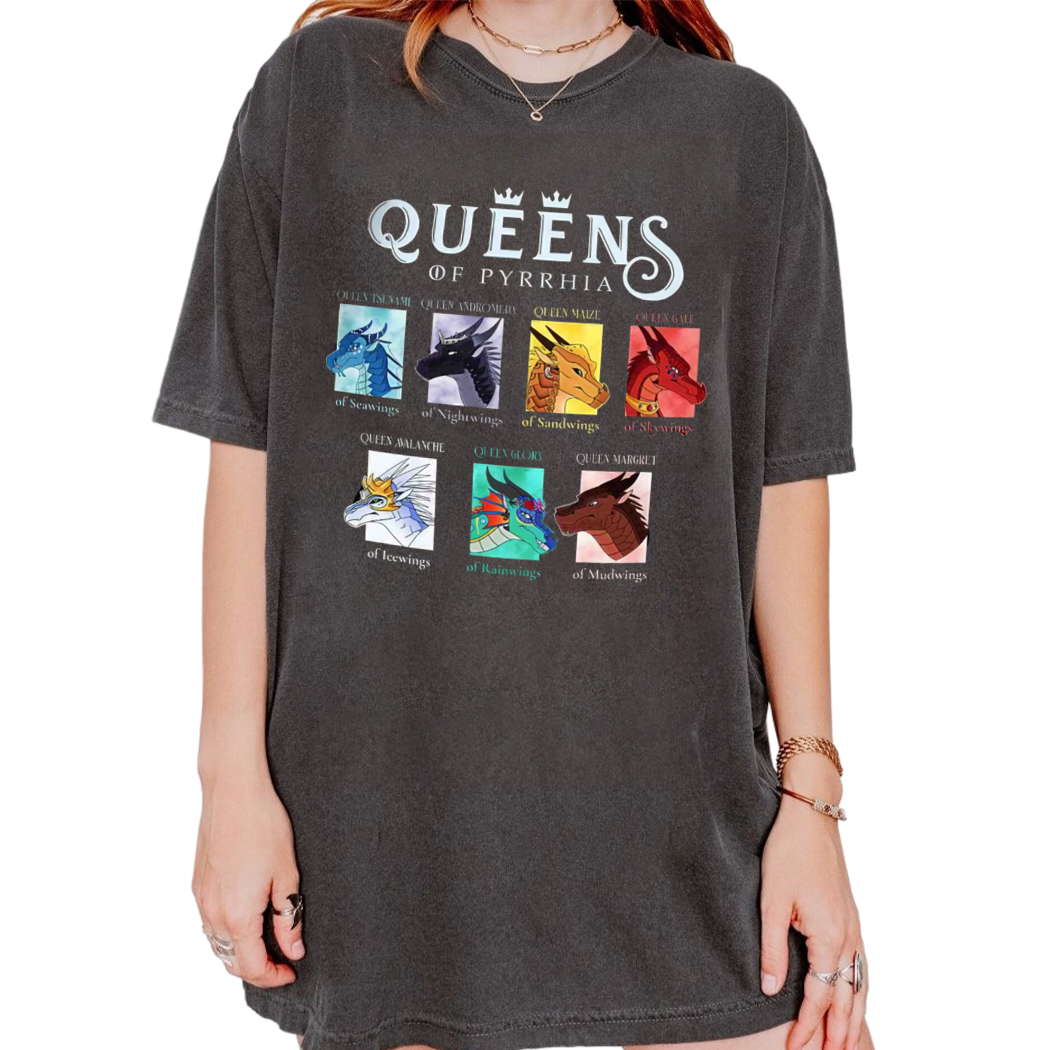 Queen Of Pyrrhia Wings of Fire Shirt, Darkstalker Tee, Rainwings Dragon Shirt