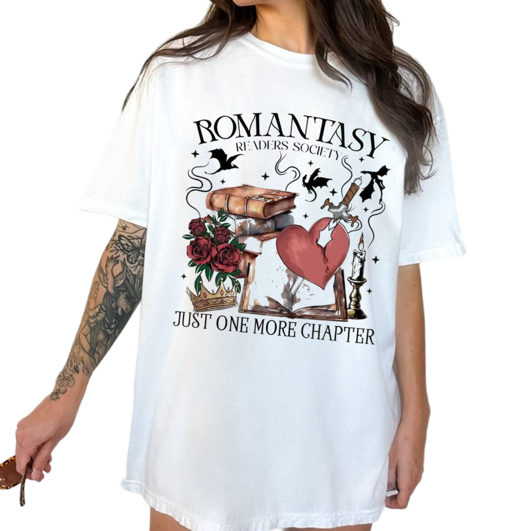 Romantasy Readers Society Shirt, Romance Reader, Gift for Bookworm and Bibliophiles Girly